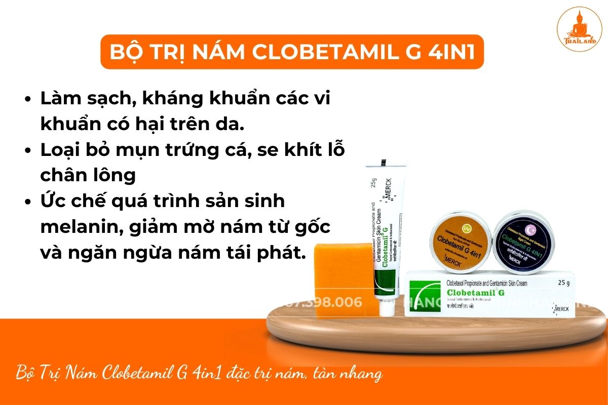 Bộ trị nám Clobetamil G 4in1 Thái Lan G 4in1