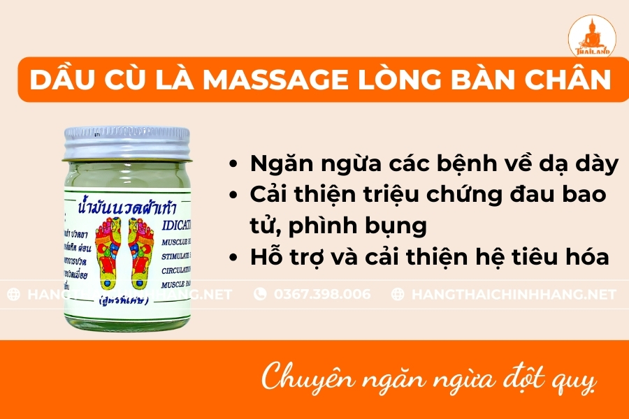 Công dụng của dầu massage chân Thái Lan