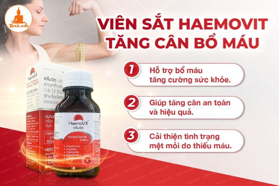 Công dụng viên uống tăng cân HaemoVit Thái Lan