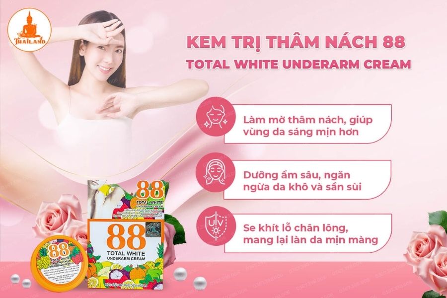 Công dụng của kem trị thâm nách 88 Total White