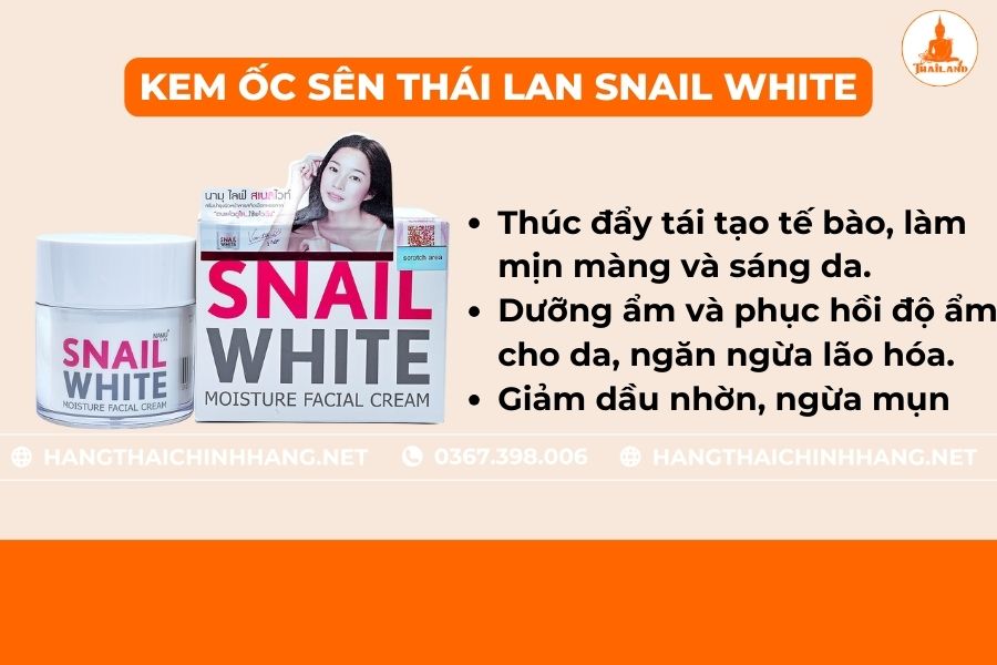 Công dụng kem dưỡng da Snail White