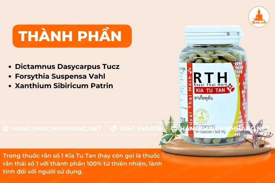 Thành phần thuốc rắn Kia Tu Tan Capsule