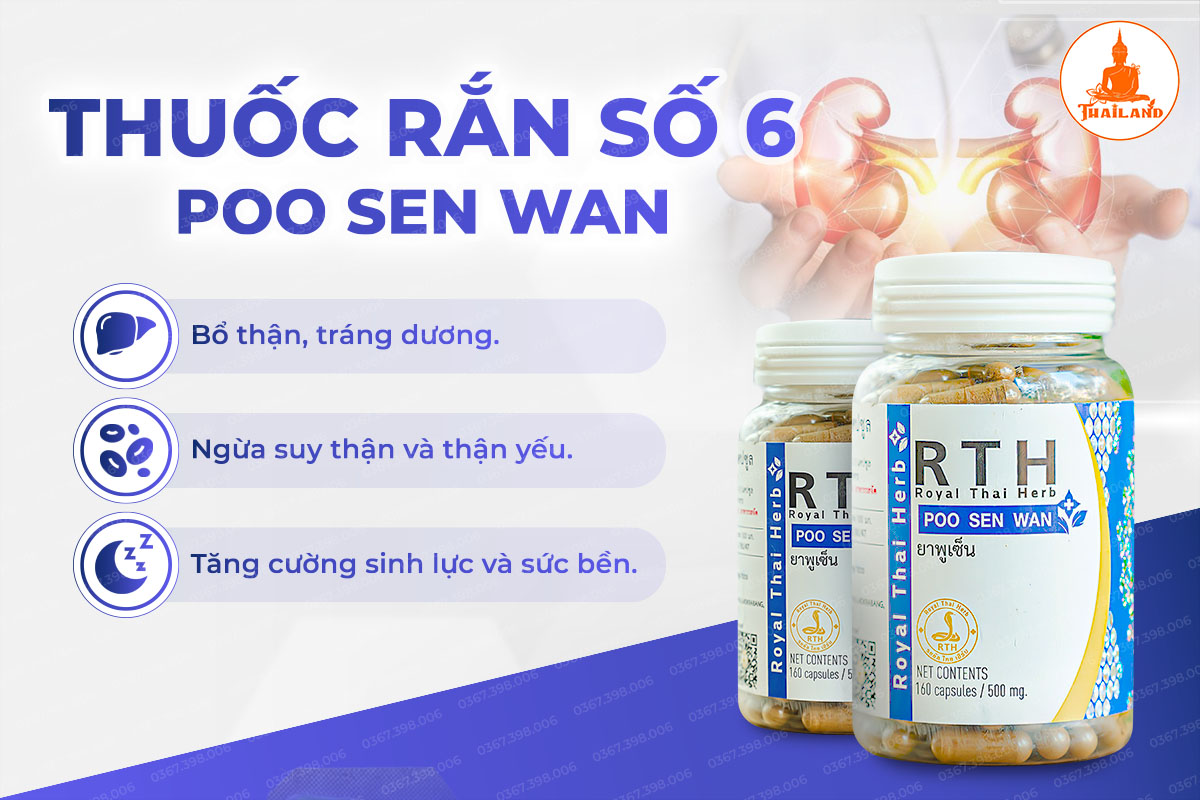 Công dụng của thuốc rắn số 6 Poo Sen Wan 