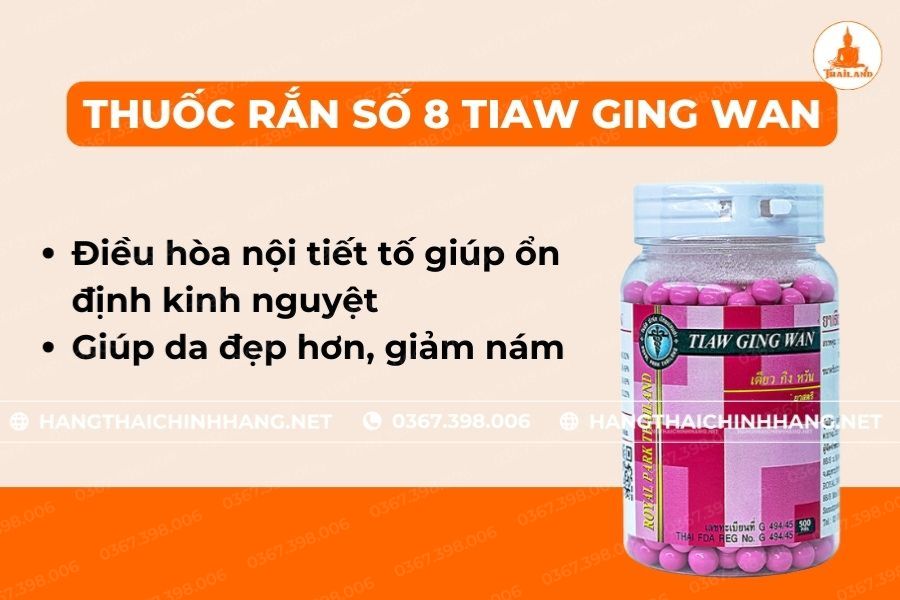 Công dụng của Thuốc rắn Tiaw Ging Wan