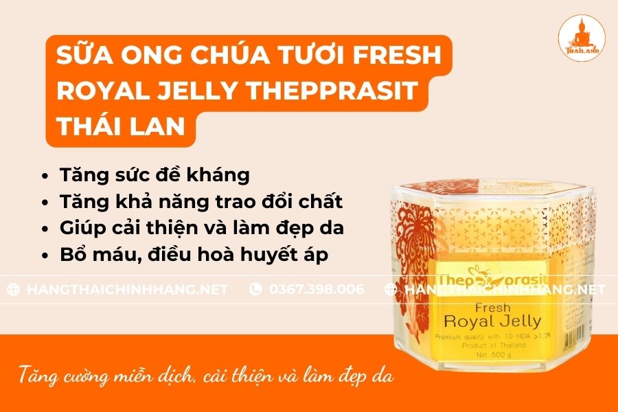Công dụng của sữa ong chúa Fresh Royal Jelly Thepprasit