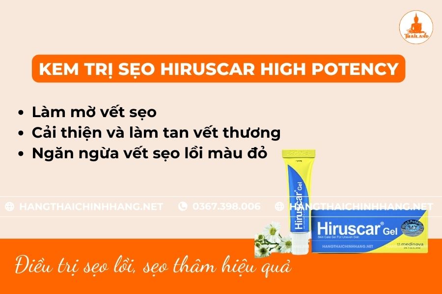 Công dụng kem trị sẹo Hiruscar Thái Lan
