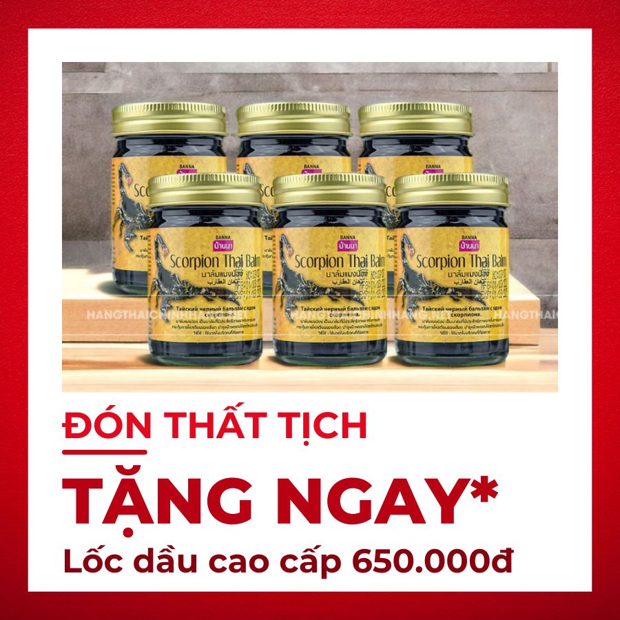 Tặng 1 lốc dầu thảo dược Thái Lan cao cấp cho đơn từ 5 triệu.