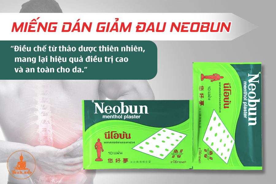 Công dụng cao dán giảm đau Neobun Menthol Plaster Thái Lan