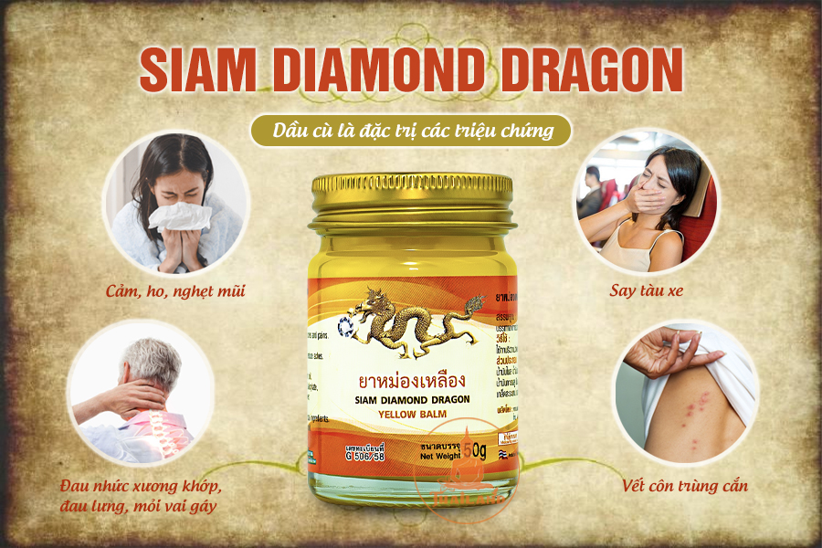 Công dụng nổi bật của dầu nóng cù là Siam Diamond Dragon