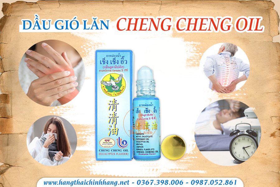 Công dụng dầu gió lăn Cheng Cheng Oil Thái Lan