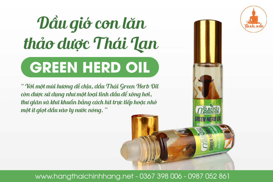 Công dụng của dầu gió con lăn Green Herb Oil